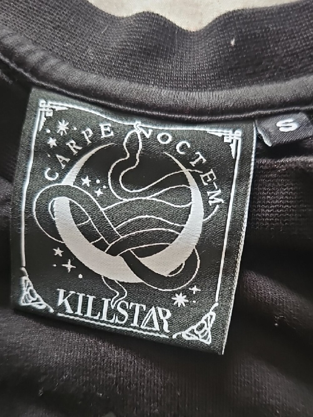 Killstar Black Crewneck Sweater with Dark Gray Pentagram Goat Graphic - Picture 3 of 5